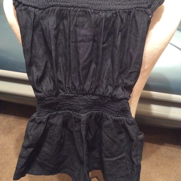 Gold Drama large strapless denim romper - Picture 6 of 7
